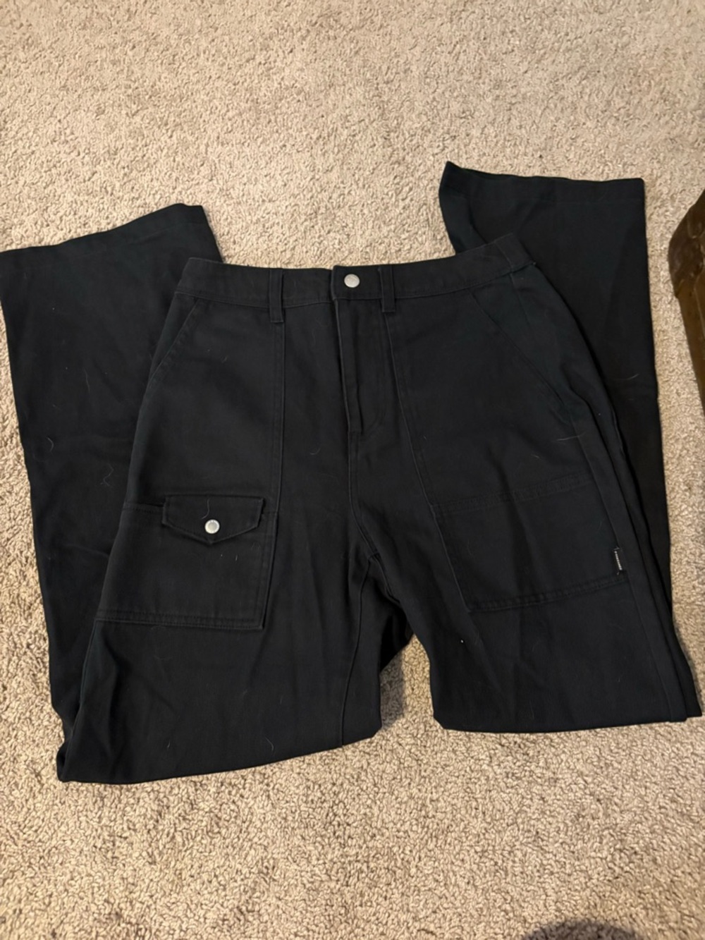 Converse Women’s Black Cargo Pants - Utility Pocket Design